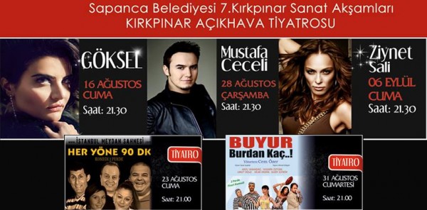 KIRKPINAR SANAT AKŞAMLARI 2013 PROGRAMI VE BİLET FİYATLARI