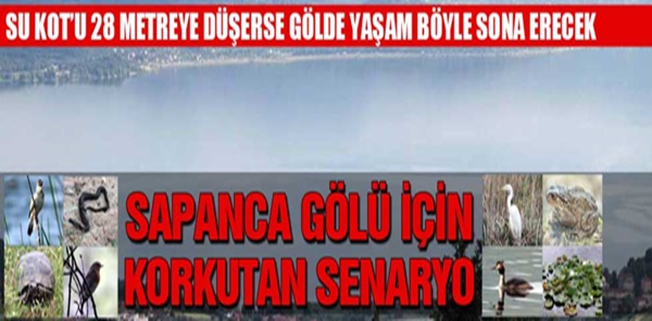 SAPANCA GÖLÜNDE SU SEVİYESİ 28 KODA DÜŞERSE..