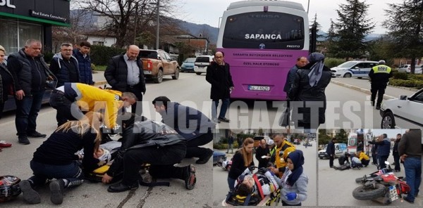 OTOBÜS İLE MOTOSİKLET ÇARPIŞTI: 1 YARALI