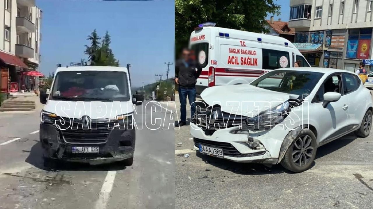 SAPANCA'DA OTOMOBİL İLE KAMYONET ÇARPIŞTI: 1'İ ÇOCUK 2 YARALI